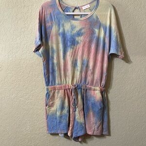 BRAND NEW Pink Lily Tie Dye Romper - L